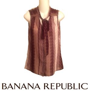 Banana Republic Sleeveless Top Tie Blouse